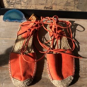 Lace up strappy flats